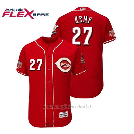 Maglia Baseball Uomo Cincinnati Reds Matt Kemp 150th Aniversario Alternato Flex Base Rojo